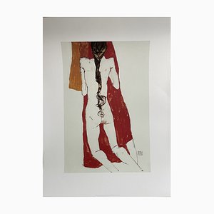 Egon Schiele, Nude Back of Girl with Long Plait, Silk-Screen