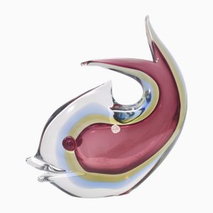Vase Vintage en Verre de Murano Violet Sommerso attribué à Poli pour Seguso, 1950s