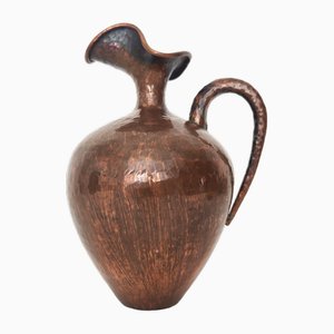 Small Vintage Embossed Copper Pitcher Vase attributed to Egidio Casagrande, 1950s