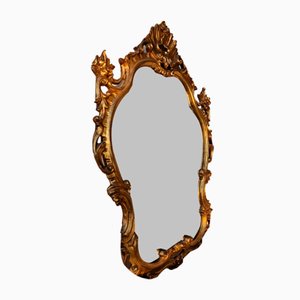 Miroir Sculpté en Bois Doré, 1980s