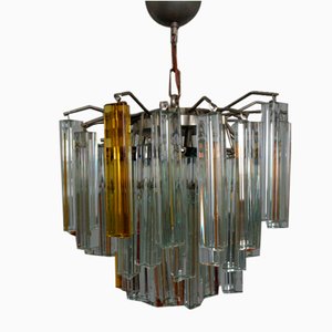 Lámpara de araña Trilobi de cristal de Murano de Paolo Venini, Italia, años 60
