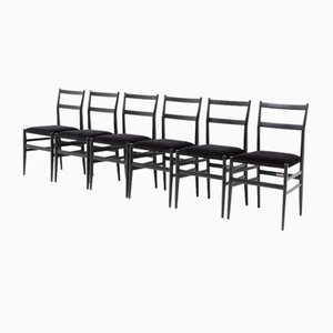 Sillas Leggera de Gio Ponti para Cassina, años 70. Juego de 6