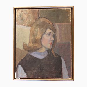 Ritratto di ragazza, anni '60, Olio su tela