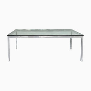 Table Basse Vintage en Chrome et Verre, 1960s