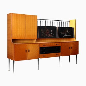Mobiles Sideboard aus Metall & Messing, 1960er