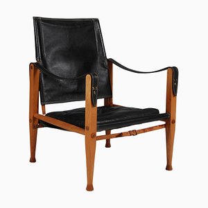 Safari Chair in Original Leather attributed to Kaare Klint for Rud. Rasmussen, 1960s