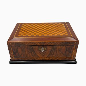 Biedermeier Jewelry Box in Walnut and Mahogany, 1830