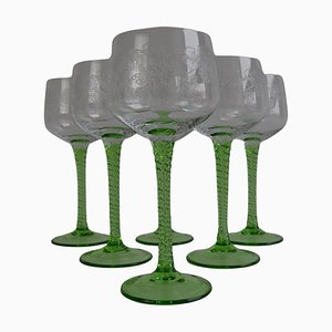 Vintage Stemmed Glasses, 1960s, Set of 6