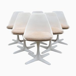 Aluminium 103 Tulip Chairs attributed to Maurice Burke for Arkana, 1960s, Set of 6