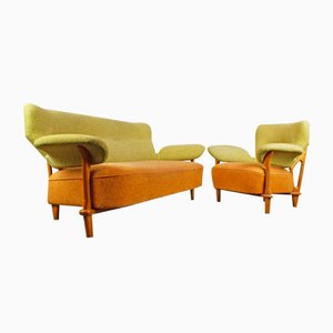 F109 Gentleman's Chair and Sofa by Theo Ruth for Artifort, 1950, Set of 2