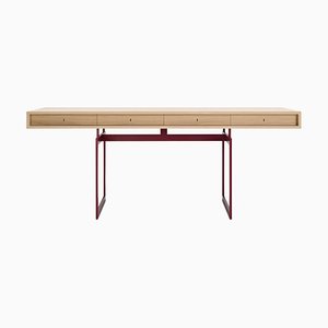 Bureau en Chêne Teinté Rouge et Blanc par Bodil Kjaer pour Karakter