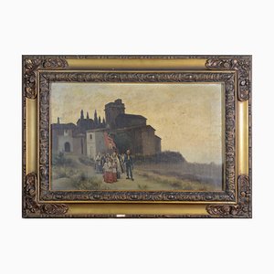 Miguel Carbonell Y Selva, Procession au Coucher du Soleil, Huile sur Toile