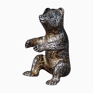 Calco di un orso seduto in argento, anni '30