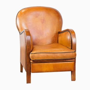 Sheep Leather Armchair with Decorative Nails