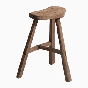 Antique Oriental Primitive Style Stool, 1920s