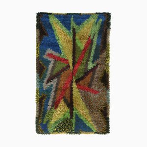 Mid-Century Modern Swedish Multicolored Rya Rug, 1950s