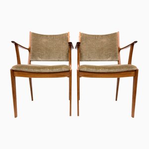 Poltrone in teak di Johannes Andersen per Uldum Møbler, Danimarca, anni '50, set di 2