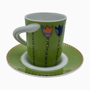 Espresso Collection Cup and Saucer No. 35 by Frauke Jaruntowski for Rosenthal Studio-Zeile, 1990s, Set of 2