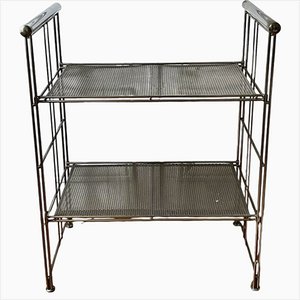 Vintage Chrome Metal Shelf, 1980s