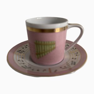 Concerto Espresso Cup and Saucer by Bulgari for Rosenthal, 1990s, Set of 2