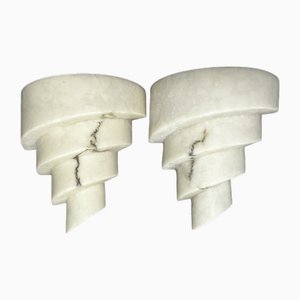 Wall Sconces in Resin Imitating Alabaster, 1970s, Set of 2