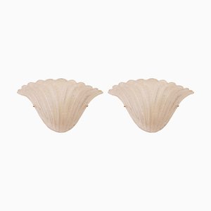 Fan Wandleuchten aus Muranoglas, 1990er, 2er Set