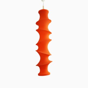 Space Age Hängelampe Falkland Lampe in Orange von Panton Era von Aro Leuchten, 1970er