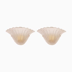 Italisn Fumè Murano Glass Wall Sconces, 1990s, Set of 2