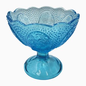 Blue Sugar Bowl from Ząbkowice Steelworks, 1970s