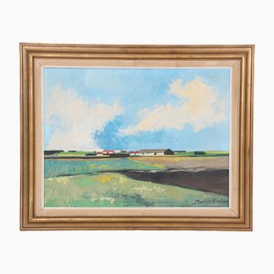 Budde Nielsen, Meaerei Landschaft, 1970er, Öl auf Leinwand