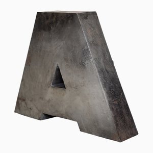 Großer polnischer industrieller Vintage Buchstabe A aus Metall, 1950er