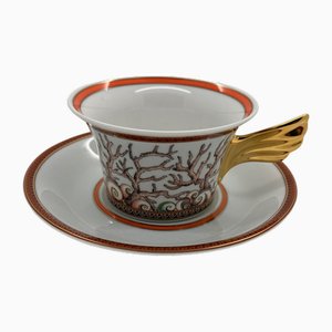 Etoiles De La Mer Teetasse & Untertasse von Versace für Rosenthal, 2017, 2er Set