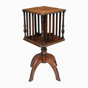Victorian Handmade Floor Standing Revolving Bookcase with Chamfered Edge, 1870s
