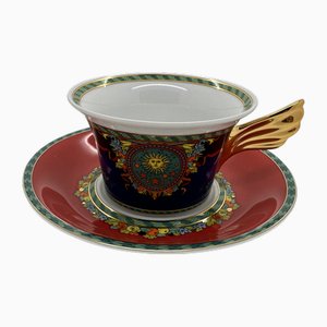 Le Roi Soleil Teetasse & Untertasse von Versace für Rosenthal, 2017, 2er Set