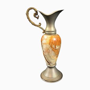 Vaso brocca piccolo in onice e peltro, anni '50