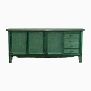 Large Green Lacquered Sideboard, 1980s