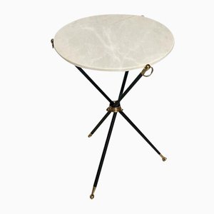 Vintage Coffee Table in White Marble, 1950s