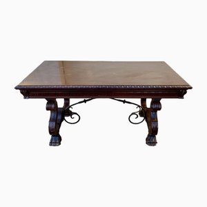 Tavolo in stile rinascimentale spagnolo con estensione modanature