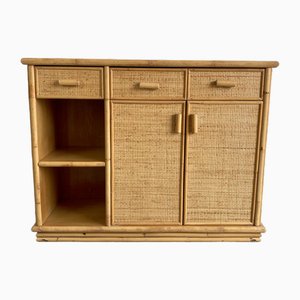 Italienisches Vintage Rattan Buffet, 1970er