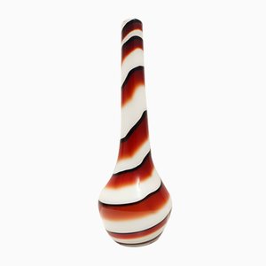 Große Vintage Glasvase in Schwarz & Weiß von Carlo Moretti, 1970er