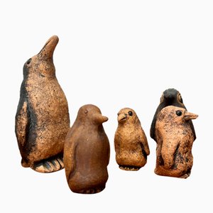 Mid-Century German Studio Pottery Penguin Figurines from Worspweder Keramik, 1960s, Set of 5