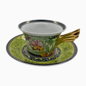 DV Floralia Teetasse mit Untertasse von Versace für Rosenthal, 2017, 2er Set