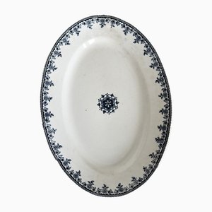 Antike ovale Servierplatte aus Eisen von HB & Cie