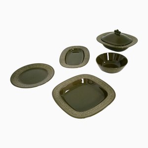 Set da tavola neri in terracotta di Antonia Campi, 1965, set di 5