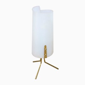 Lámpara de mesa italiana Mid-Century de plástico y latón