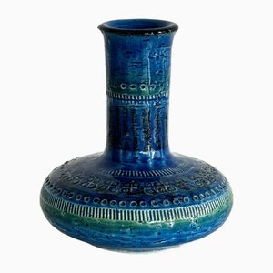 Collectors Vase in Rimini Blu Design by Aldo Londi for Bitossi, 1970s