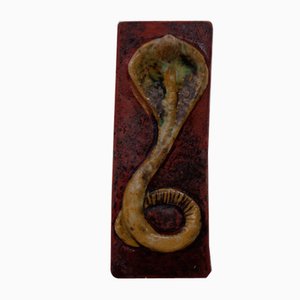 Studio Ceramic Cobra Wall Plaque by Gerhard Liebenthron, Germany, 1971
