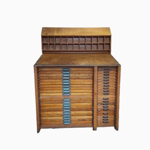 Vintage Printing Cabinet, 1930s