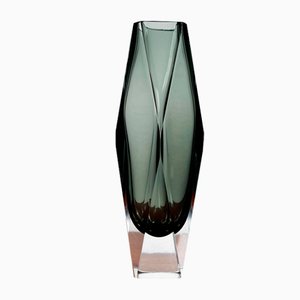 Vintage Italian Sommerso Murano Glass Vase, 1970s