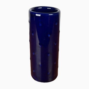 Kobaltblaue deutsche Mid-Century Keramik Vase aus der Bangkok Serie von Melitta, 1960er